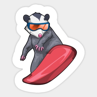 Opossum Snowboard Winter sports Sticker